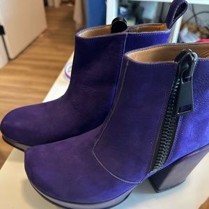 Fluevog tinder boots, purple, size 7